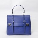 Prada Lux Double Satchel Bag BN2798 in Blue Original Saffiano Leather XZ VS00799
