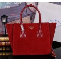 Prada Nubuck Leather Tote Bag BN2619 Red VS09020