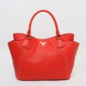 Prada Original Calfskin Leather Tote BN2435 in Red XZ VS04067