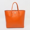 Prada Original Calfskin Leather Tote Handbags BN2773 in Orange XZ VS02848