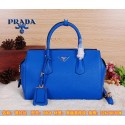 Prada Original Grainy Leather Boston Bags BN6804 Blue VS06507