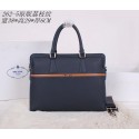 Prada Original Grainy Leather Briefcase P2625 Blue VS01405