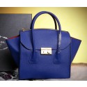 Prada Original Grainy Leather Tote Bags BN2345 Blue VS07476