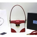 Prada Original Leather Flap Bag BN2776 White&Red VS08975