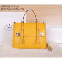 Prada Original Leather Tote Bag BN8905 Yellow VS09462