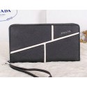Prada Original Saffiano Leather Clutch P2650 Black VS09789