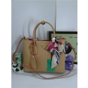 Prada Original Twin Saffiano Leather Cuir Tote BN2758 in Apricot with Gold Hardware JJ VS00304