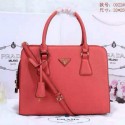 Prada Pearl Leather Tote Bag BN0922 Red VS05656