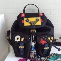 Prada Robot Fabric Backpack Black and Yellow 1BZ677 VS09074