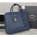 Prada Saffiano Calf Leather Briefcase P0088 Royal VS07962