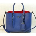 Prada Saffiano Cuir Leather Tote Bags BN2820 Royal VS03109