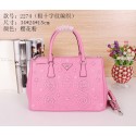 Prada Saffiano Embroidered Tote Bag B2274 Pink VS01496