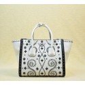 Prada Saffiano Embroidered Tote Bag BN2619E White VS08478