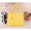 Prada Saffiano Embroidered Tote Bags B2756 Lemon VS07202
