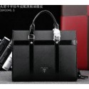 PRADA Saffiano Leather Business Briefcase 51661 Black VS03465