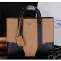 PRADA Saffiano Leather Business Briefcase P8673 Brown VS07239
