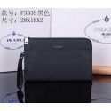 Prada Saffiano Leather Clutch P3339 Black VS07437