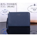 Prada Saffiano Leather Clutch P3339 Blue VS05393