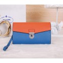 Prada Saffiano Leather Document Holder VR0075 Orange&Blue VS08701