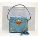 Prada Saffiano Leather Flap Bag B5045M Light Blue VS05600
