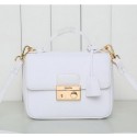 Prada Saffiano Leather Flap Bag BN0960 White VS02464