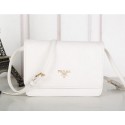Prada Saffiano Leather Flap Shoulder Bag BT1213 White VS05066