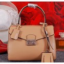 Prada Smooth Leather Tote Bags BN8672 Apricot VS00045
