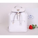 Prada Soft Calf Leather Backpack BZ032L White VS01024
