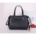 Prada Soft Calf Leather Tote Bag BR5104 Black VS09473