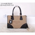 Prada Tessuto Canvas Leather Tote Bag BN2319 Black VS00340