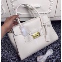 Prada Tote Bag Flap Handbag BN3033 in White Saffiano Leather Fug VS05931