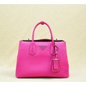 Prada Twin Saffiano Cuir Leather Tote Bag BN2748 Rose VS06883