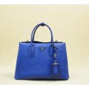 Prada Twin Saffiano Cuir Leather Tote Bag BN2748 Royal VS01412