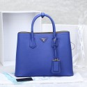 Prada Twin Saffiano Leather Cuir Large Tote BN2756 in Blue with Gold Hardware LSS VS01707