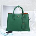 Prada Twin Saffiano Leather Cuir Large Tote BN2756 in Green with Gold Hardware LSS VS06104