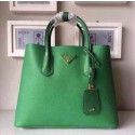 Prada Twin Saffiano Leather Cuir Large Tote BN2756 in Green with Gold Hardware Mingd VS04031