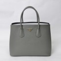 Prada Twin Saffiano Leather Cuir Large Tote BN2756 in Grey with Gold Hardware Mingd VS07048