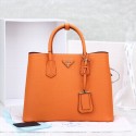 Prada Twin Saffiano Leather Cuir Large Tote BN2756 in Orange with Gold Hardware LSS VS02796