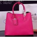 Prada Twin Saffiano Leather Cuir Large Tote BN2756 in Rose Red with Gold Hardware Mingd VS08031