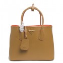 Prada Twin Saffiano Leather Cuir Large Tote BN2761S in Apricot with Gold Hardware XZ VS01579