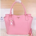 Prada Vitello Daino Tote Bags Grainy Leather BR2435 Pink VS07252