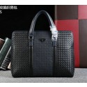 Prada Weave Leather Briefcase P50771 Black VS05086