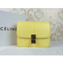 Quality Celine Classic Box Small Flap Bag Snake Leather 11042 Yellow VS02415