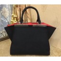 Quality Fendi 3Jours Tote Bag Calfskin Leather F9666 Black VS05058