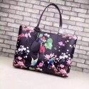 Quality Gucci Blooms Leather Tote Bag 368568 Black VS05333