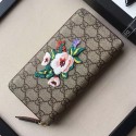 Quality Gucci Embroidered Flowers Zip Wallet 456863 VS05890