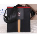 Quality Prada Canvas & Leather Messenger Bag P38493 Black VS08813
