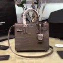 Quality Saint Laurent Classic Baby Sac De Jour Bag in Grey Croco Leather Y12131 VS09232