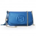 Replica 1:1 Gucci Soho Original Leather Shoulder Bag 336752 Blue VS00492