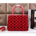 Replica 1:1 Louis Vuitton Flannelette Leather Tote Bag M03639 Red VS09536